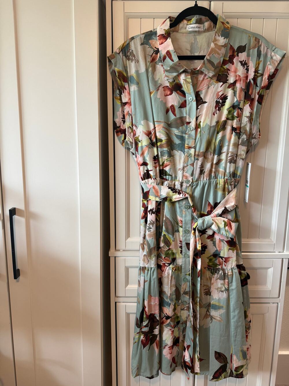 Calvin Klein women's floral printed midi dress sz 16 NWT